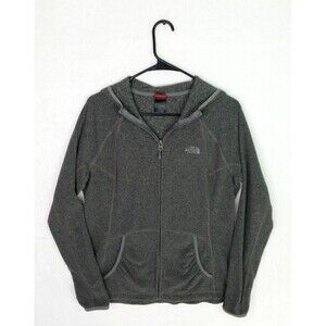 Women's The North Face TKA 100 Jacket Hoodie Gray Fleece Zip Sz Large L
